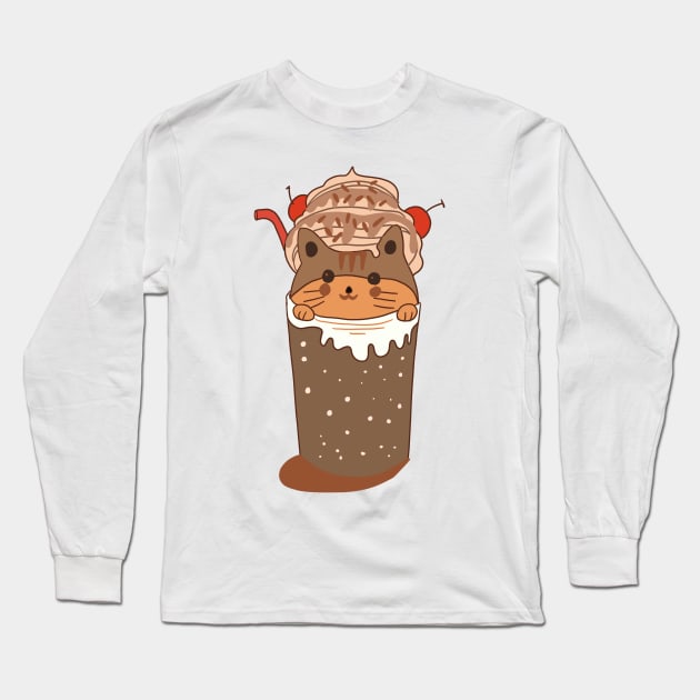 cat in a coffee cup Long Sleeve T-Shirt by meisanmui
